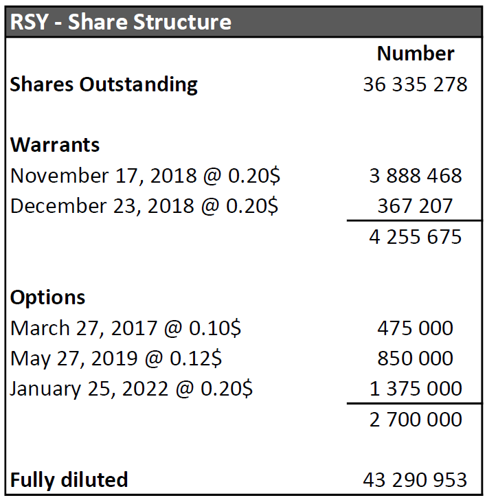 RSY Share Structure